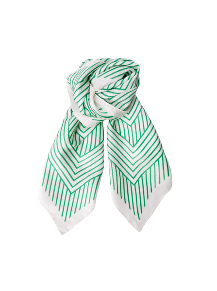 BCAMELIA mini scarf - Green Stripe - Black Colour