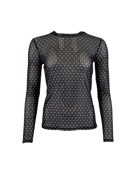 BCANNIE mesh blouse - Black Dot - Black Colour