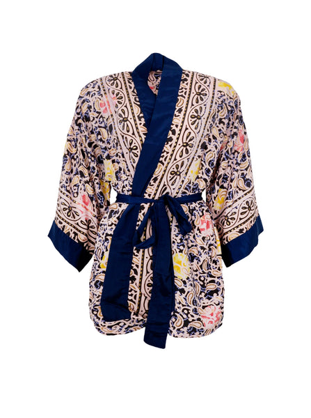 BCLUNA short kimono - Blue Decor - Black Colour
