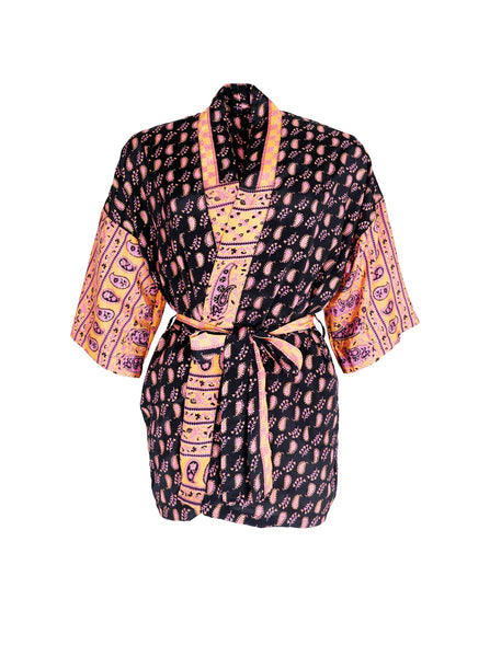 BCLUNA short kimono - Black Pink - Black Colour
