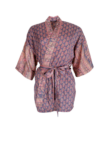 BCLUNA short kimono - Blue Rose - Black Colour