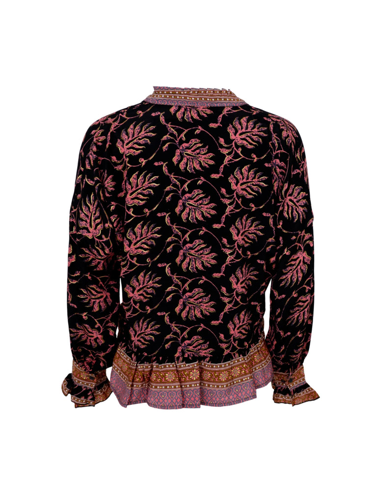 BCLUNA Ruffle blouse - Black Oak - Black Colour