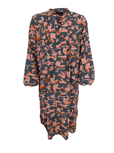 BCLUNA Pleat tunic dress - Peony Coral - Black Colour