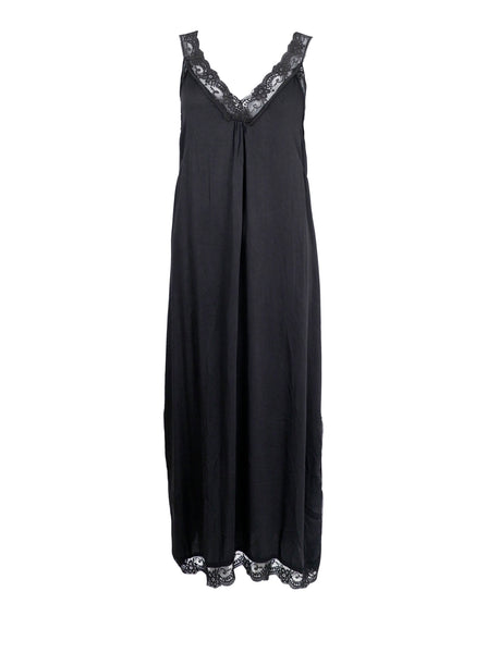 BCBEATE long lace dress - VINTAGE DYED - Black - Black Colour