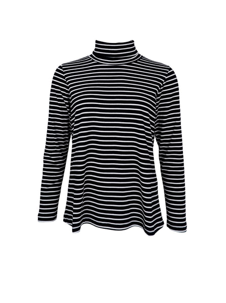 BCSAILOR roll neck striped t-shirt - Deep Black - Black Colour
