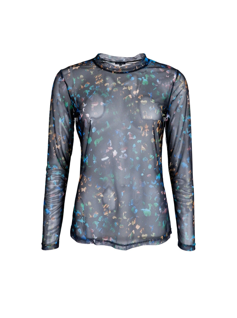 BCFLORENCE mesh blouse - Multi Animal - Black Colour