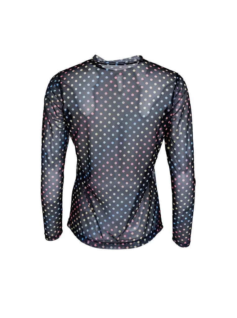BCFLORENCE mesh blouse - Multi Dot - Black Colour