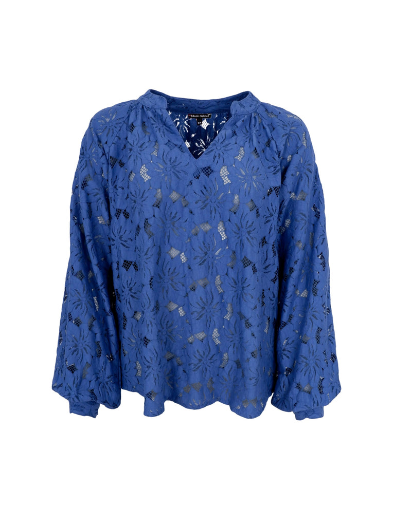 BCNELLY flower blouse - Sea Blue - Black Colour