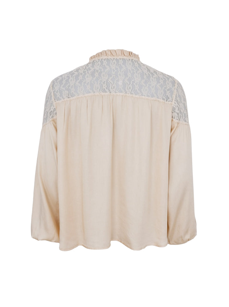 BCKIRBY satin lace blouse - Champagne - Black Colour