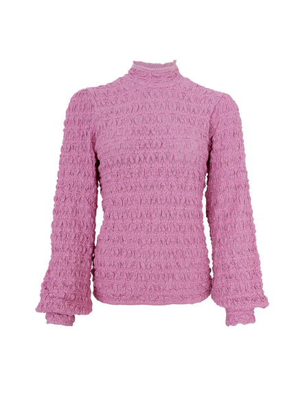 BCELEONORA lace blouse w. turtleneck - Soft Pink - Black Colour