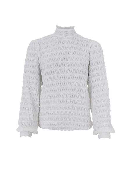 BCELEONORA lace blouse w. turtleneck - White - Black Colour