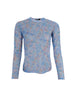 BCFLORENCE mesh blouse - Blue Flower - Black Colour