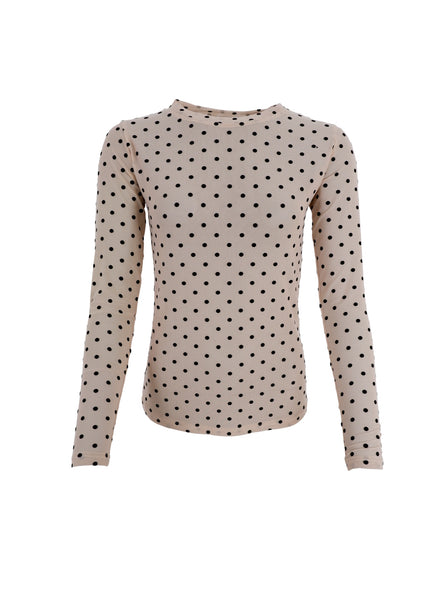 BCJENNIE dotted mesh blouse - Beige - Black Colour