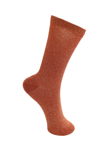 BCLurex sock - Warm Orange - Black Colour