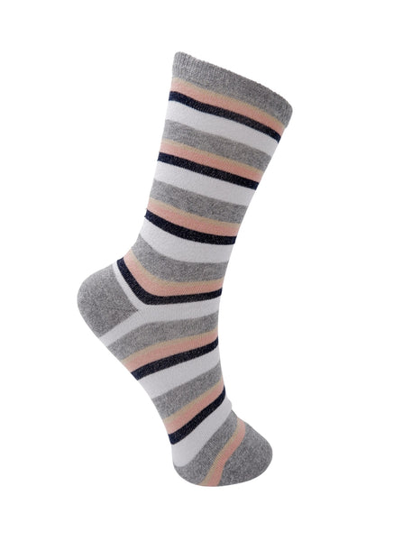 BCBRANDI striped sock - Grey Stripe - Black Colour