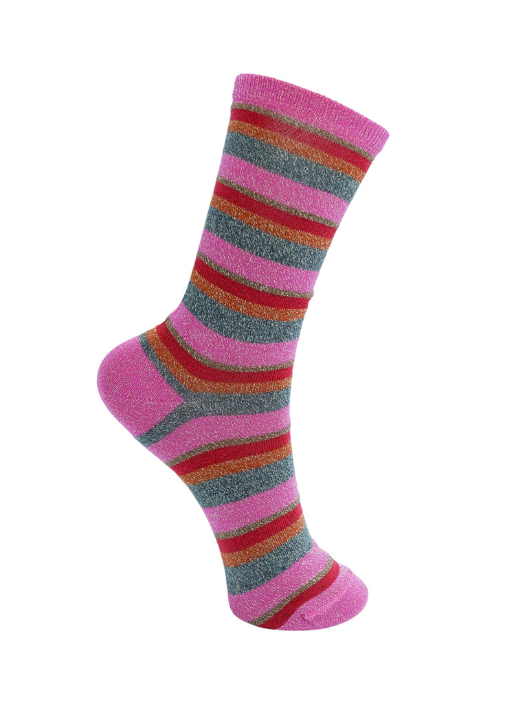 BCBRANDI striped sock - Pink Multi - Black Colour
