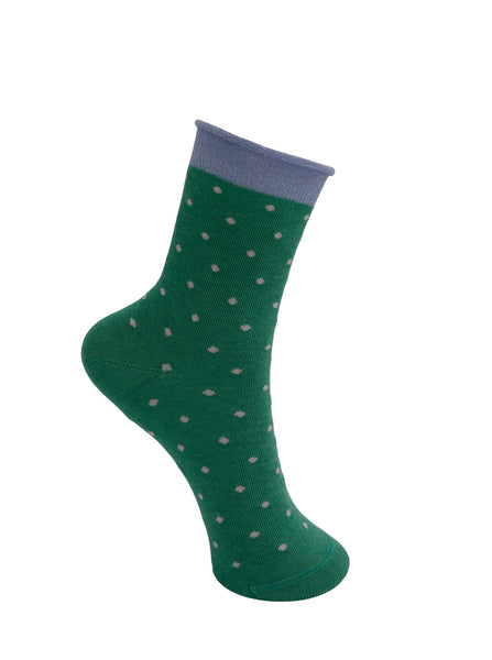 BCJO dotted sock - Ming Green - Black Colour