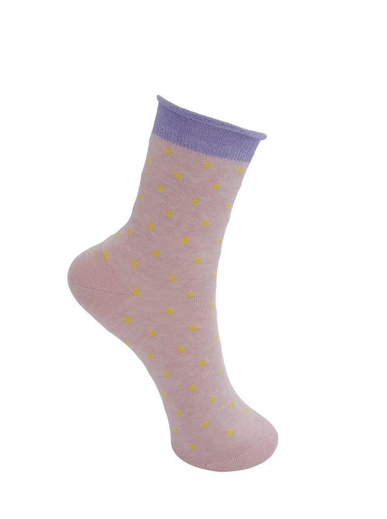 BCJO dotted sock - Rose Bloom - Black Colour