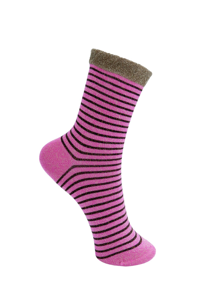 BCFLASH stripe sock - Pink Coffee - Black Colour