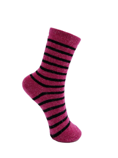 BCWONDERLAND striped sock - Pink - Black Colour