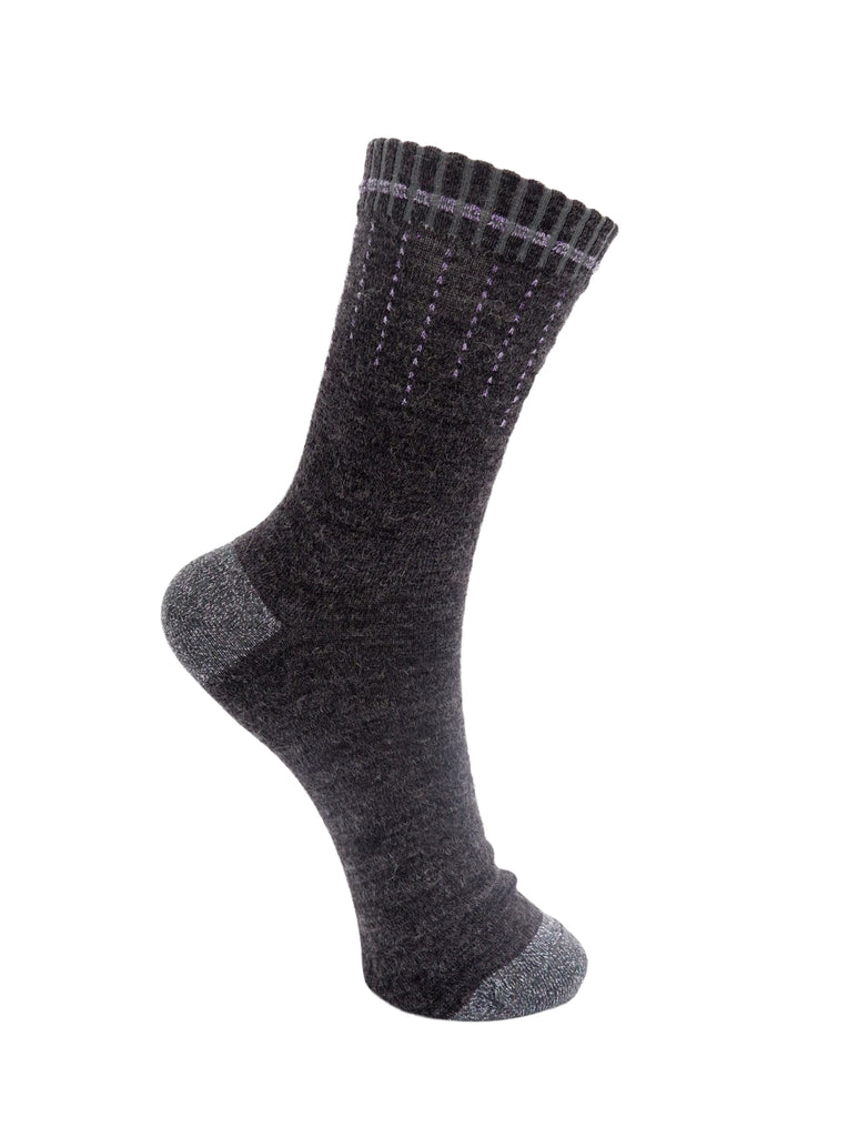BCGLAZE wool mix sock - Grey/Silver - Black Colour