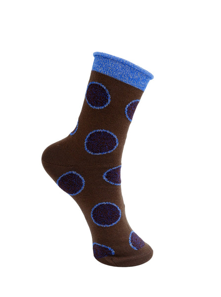 BCPOLKA dot sock - Coffee Blue - Black Colour
