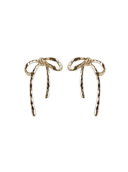 BCHARRIET bow earrings - Gold - Black Colour