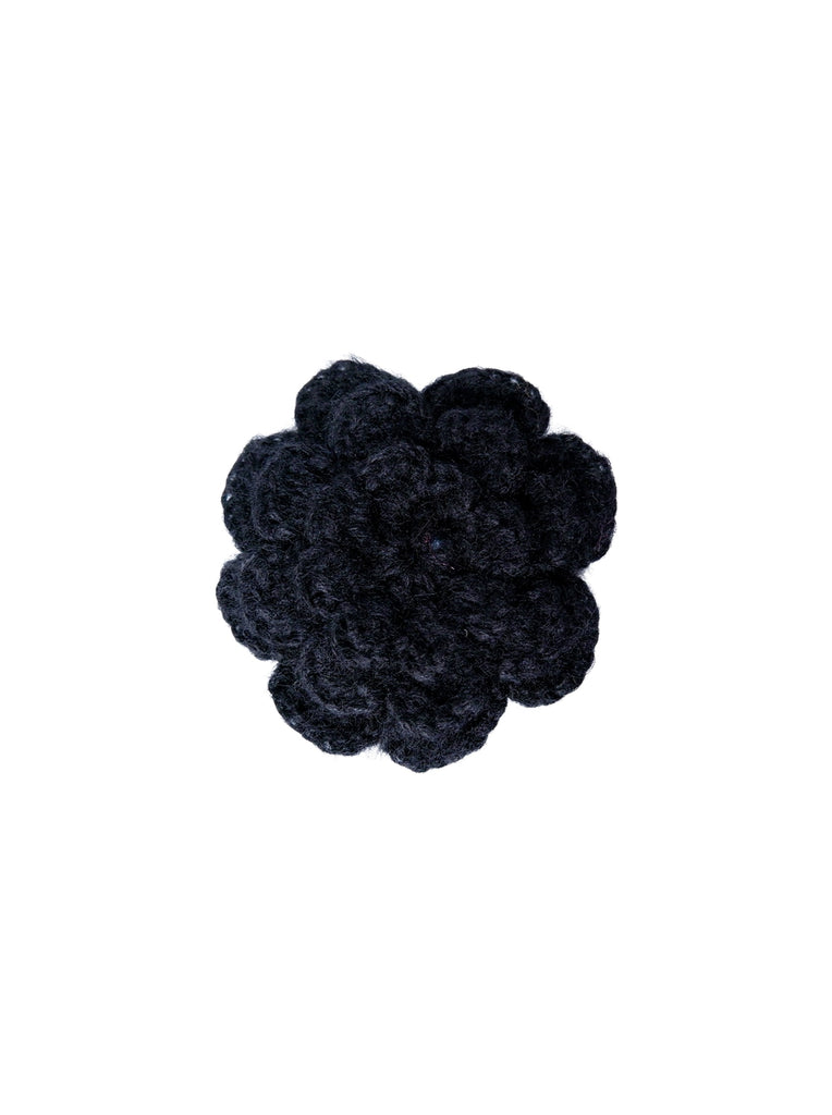 BCCHROCHET flower brooch - Black - Black Colour