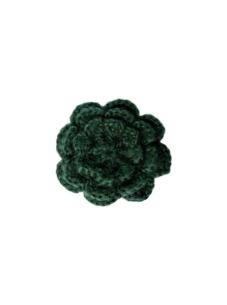 BCCHROCHET flower brooch - Green - Black Colour