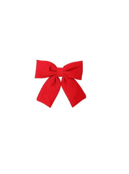 BCRAGNA corduroy bow barette - Red - Black Colour