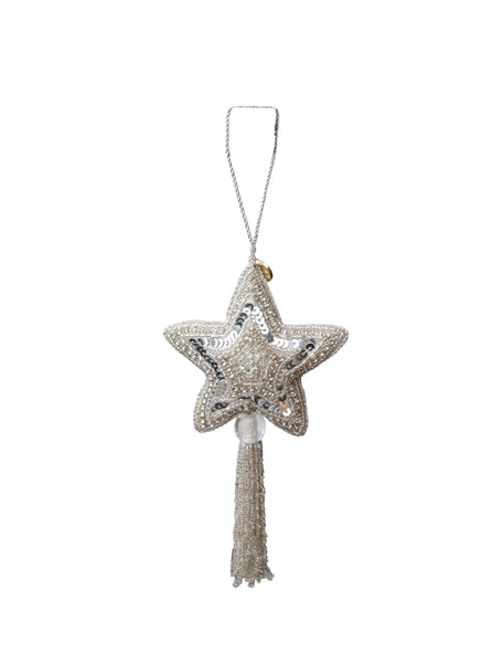 BCTASSEL star christmas ornament - Silver - Black Colour
