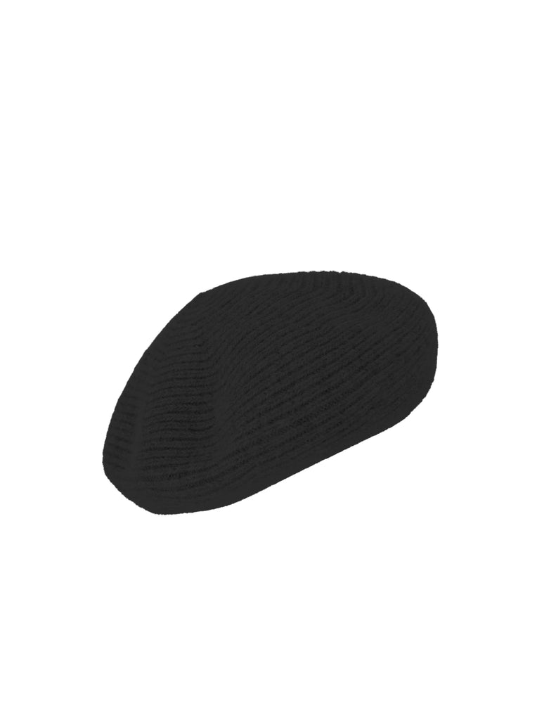 BCAMY knitted baret hat - Black - Black Colour