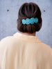 BCANTONIA twisted barette hair clip - Mint - Black Colour