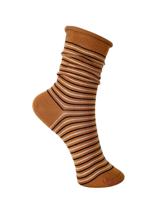 BCADDIE striped sock - Camel - Black Colour