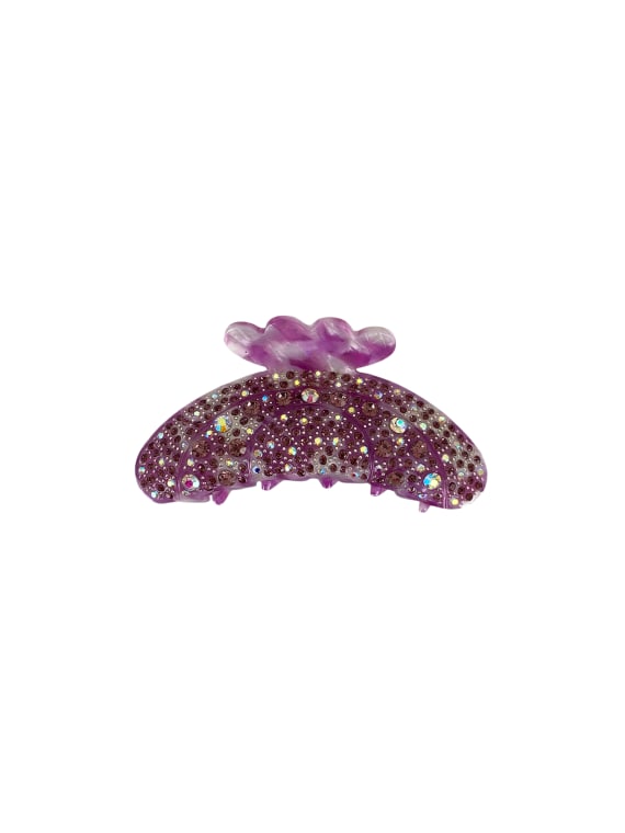 BCPREMIUM rhinestone hair claw - Purple/White Confetti - Black Colour