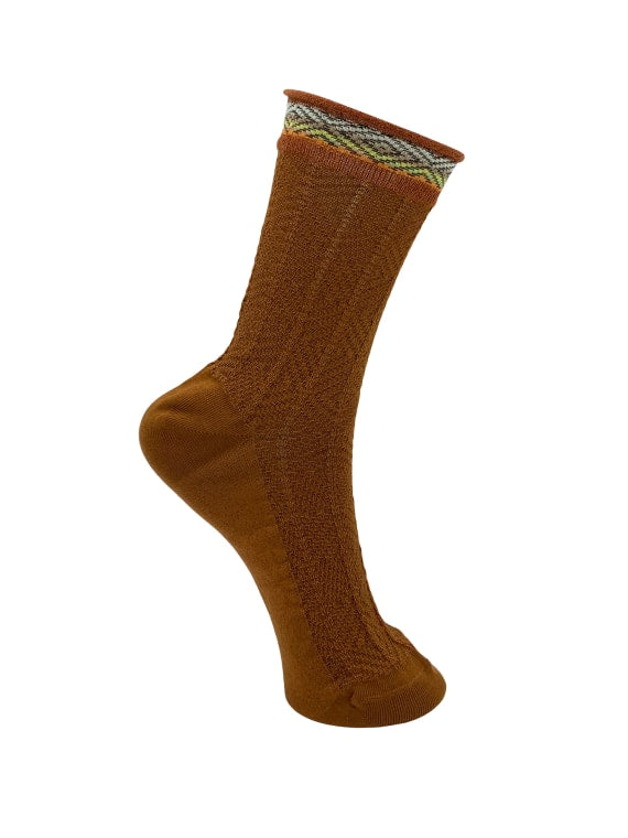 BCJACQUARD sock - Camel - Black Colour