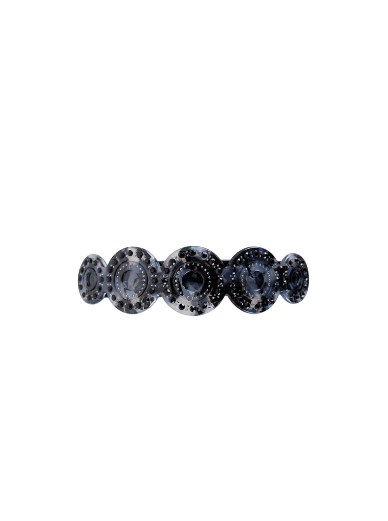 BCIVALU rhinestone barette hair clip - Black Marble - Black Colour